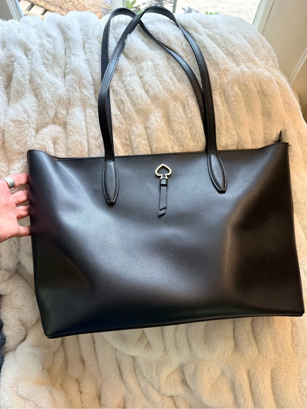 kate spade Black Leather Shoulder Tote